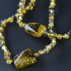 Amber bracelet green new style 18 cm